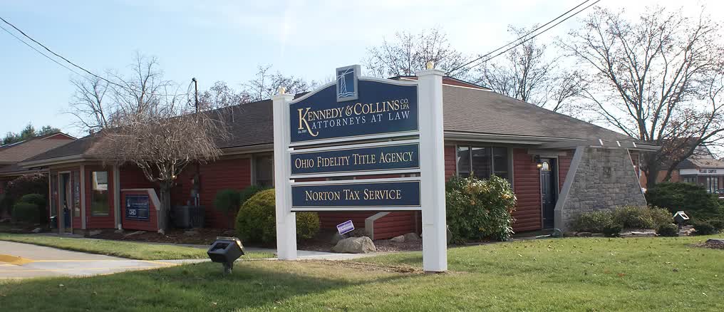 The Kennedy & Collins office building and sign at 4071 S. Cleveland-Massillon Road, Norton, Ohio